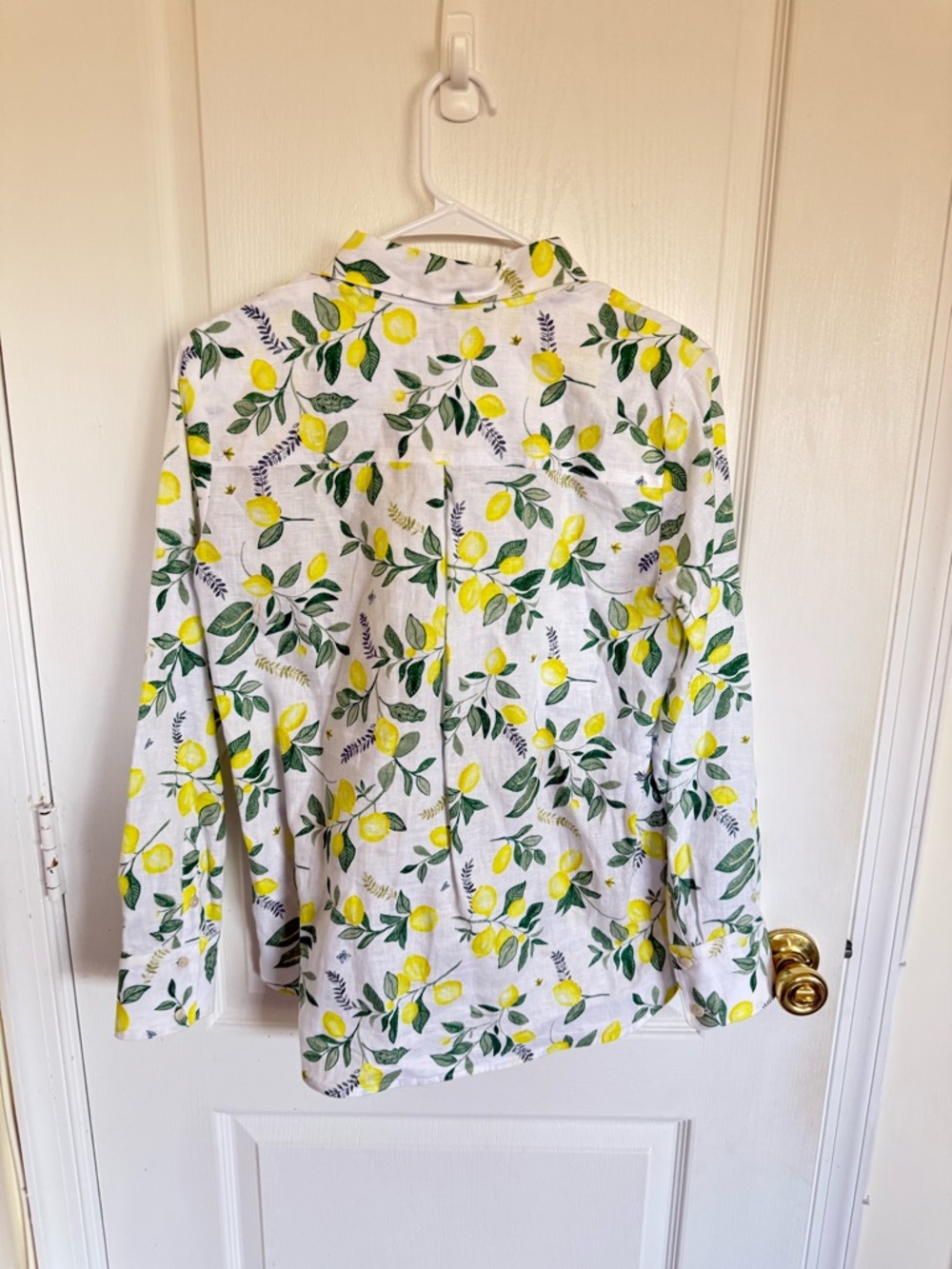Hobbs London Livia Lemon Print Linen Button Down - Picture 8 of 9